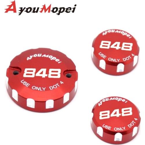 For DUCATI 848/EVO 2008-2013 2012 11 Front Brake Clutch Rear Brakes Fluid Reservoir Cylinder Cover Motocycle Oil Cap Tank Cup