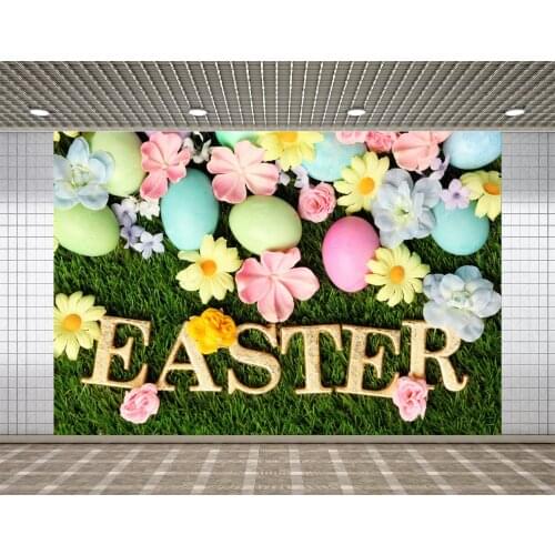 Lyavshi Easter Eggs Flowers Grass Birthday Photography Backgrounds Photographic Backdrops for Photo Studio