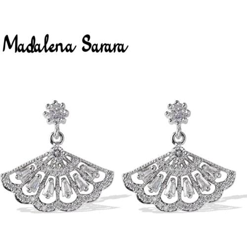MADALENA SARARA AAA Cubic Zirconia 925 Sterling Silver Earrings Korean Style Dress Pendant Earring