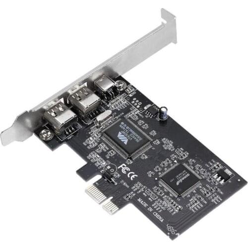 3 Ports 1394A Expansion Card PCI-E 1X to IEEE 1394 DV Video Adapter 1x 4Pin 2x 6Pin Controller for Desktop Laptop Add On Card