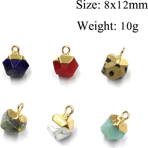 Natural Lapis Lazuli Stone Charms Faceted Pendants For Jewelry Making Necklace DIY Earrings Accessories Size 8x12mm Wholesale