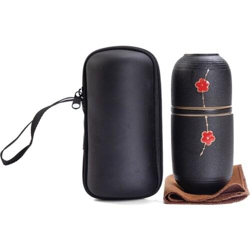 Portable Ceramic Teapot Gaiwan Teacups Handmade Travel Office Concentric Cup Chinese Kung Fu Tea Set Water Bottle Travel Bag New