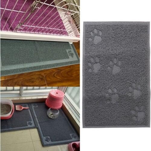 Rectangular Durable Cat Litter Mat Cute Cat Paw Print Easy Clean Soft Cotton Traps Messes Kitten Trapper Rug Litter Box