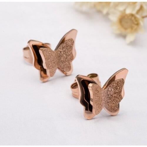 SALE Fashion jewelry 2021 Simple fashion earrings Female Crystal from Swarovskis Titanium steel frosted earrings Fit Wedding