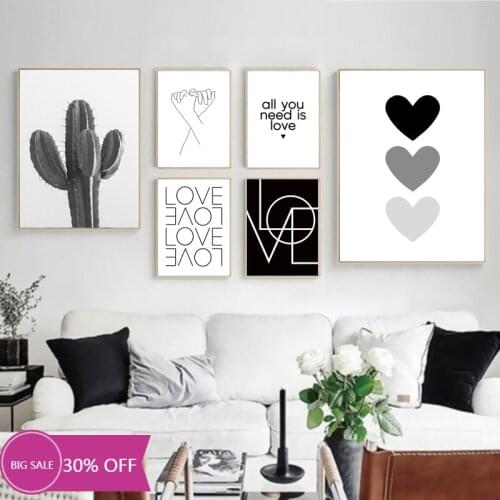 Christmas Decoration Canvas Painting Posters Simple Lines Love Holding Hands Wall Art for Living Room Decoration Home Deco