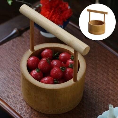 Hand Made Refreshments Basket Storage Plate Tea Ceremony Round Tea Tray with Handles Picnic Gift for Family Home Collection