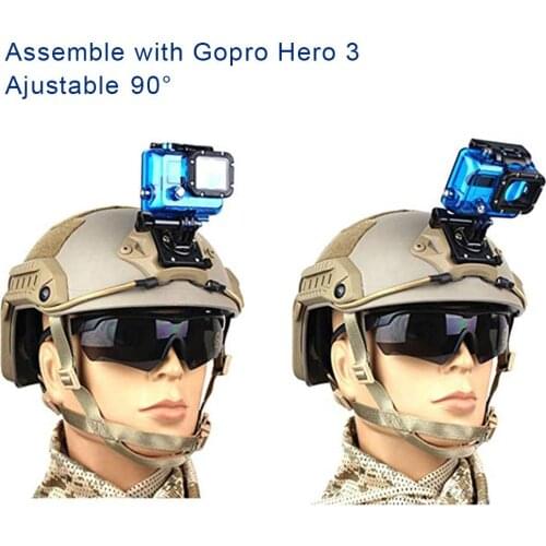 FAST/AF/NVG/M88 Tactical Helmet Base Adapter Fixed Mount With Screw For Gopro HD Hero 1- 5 Action Camera 90 Degree Adjustable