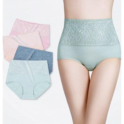 Women Sexy Underwear Floral High Waist Panties Comfortable Soft Cotton Briefs HighQuality Ladies Plus Size L-XXXL Sexy Lingerie