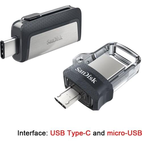 SanDisk OTG USB Flash Drive 32GB 16GB USB 3.0 Dual Mini Pen Drives 128GB 64GB PenDrives for PC and Android phones For shipping
