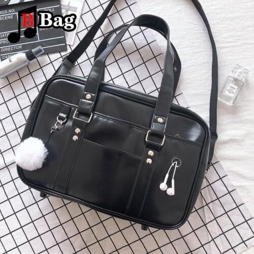 Women shoulder bag handbag girl student jk uniform bag commuter bag Japanese Retro academy Satchel PU bag