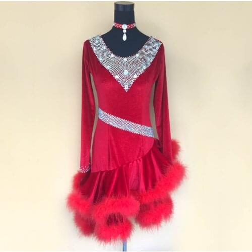 New style Latin dance costumes sexy senior stones long sleeves latin dance dress for women latin dance dresses S-4XL