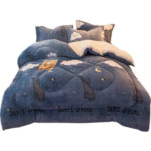 Winter Thick warm 5kg Quilts Duvet home Luxury single double Quliting Flannel soft comfortable Bedding Comforter blanket