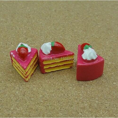 1pcs/lot resin hot pink strawberry cake 15mm Cabochons Scrapbooking Hair Bow Center Card Frame Making Craft DIY B008-2