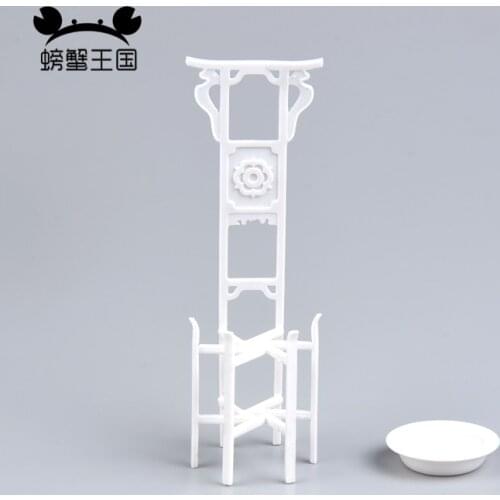 10pcs 1:25 Dollhouse mini Furniture Miniature Doll White accessories Chinese Style Plastic Ancient Washbasin Stand