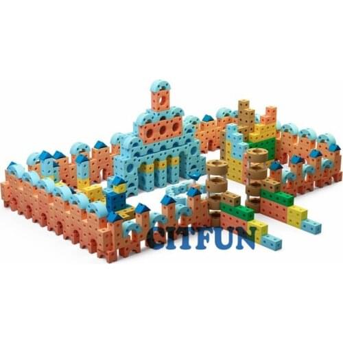 1050pcs DIY kids educational EVA soft foam block Castle game set small block