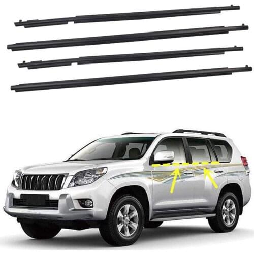4Pcs/set Car Window Molding Trim Deflector Rain Deflector Weatherstrip Seal Belt For Toyota Prado 2003-2009 and 2010-2020
