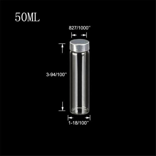 50ml Diy Wedding Gift Crafts Jars Bottles Aluminum Screw Silver Cap Wishing Bottles Glass Crafts Jars 50pcs Free Shipping