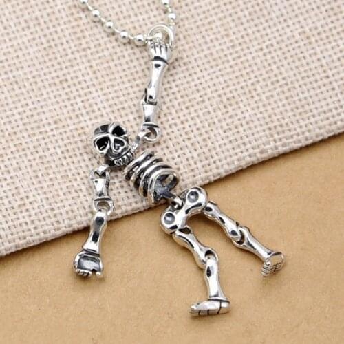 BOCAI New solid 100% S925 sterling silver jewelry stylish personalized punk skull retro alternativ street hip-hop Man pendant