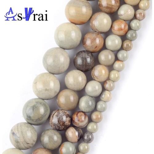 Natural Stone Beads 4-10mm Leaf Jaspers Round Loose Beads For Jewelry Making Diy Handmade Bracelet Jewellery Accessories