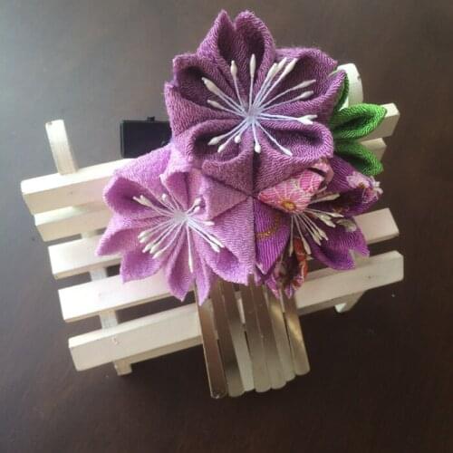 DIY Handmade Sakura Tassel kimono Hairpin Cosplay Accessories Headdress Kanzashi Tsumami Zaiku Yukata Geisha Barrettes Hair Clip