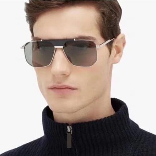 Square metal sunglasses for men fashion style grey lens women sunglasses