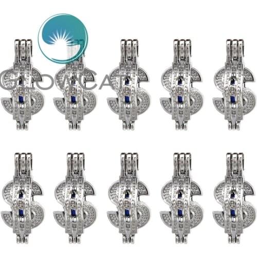 10x K753 USA Dollar Currency Symbol Locket Pendant Essential Oil Diffuser Aromatherapy Beads Pearl Cage Jewelry Making