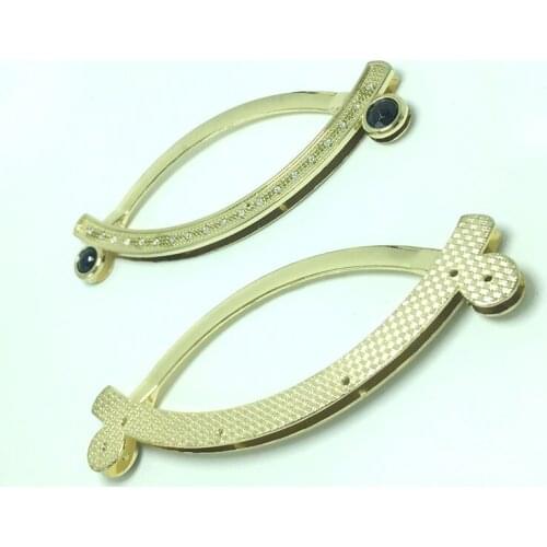 Metal Oval Bag Handle for Women DIY Handcrafted Coin Purse Wallet Handbag Elegant Fashion white crystal Frame Bags Accessories