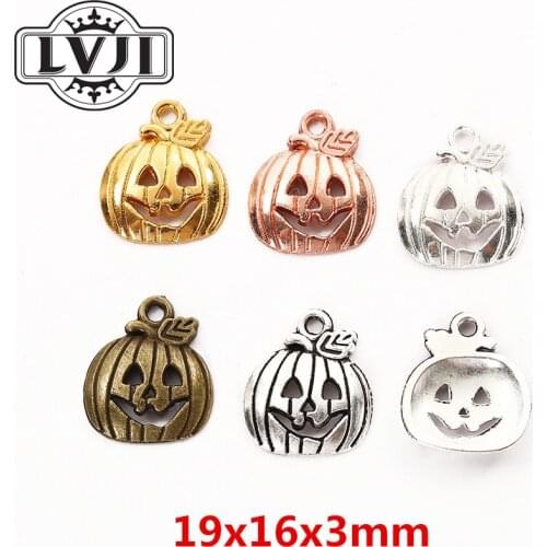 25 pcs Metal Halloween Pumpkin Charms for Jewelry Making Diy Zinc Alloy Jewelry Pendant Charms 5965