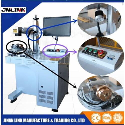 Mini Raycus/Max laser source 20w fiber laser marking machine portable for stainless steel , portable dot peen marking machine