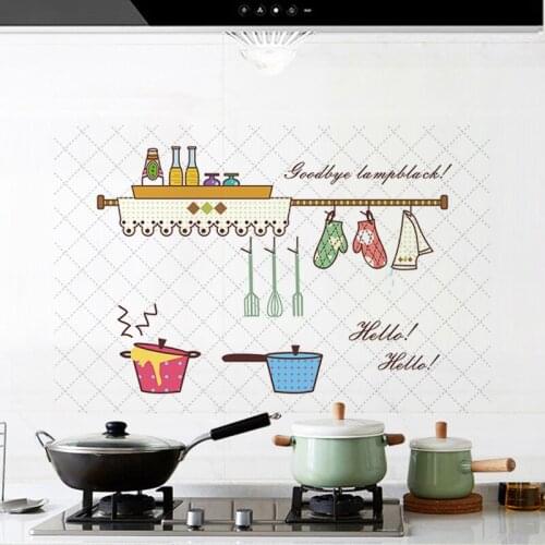 MISS SUNNY Kitchen Wall Stickers Oilproof Self Adhesive Removable Foil Art Decor Home Decal Kitchenware Stickers Dropshipping
