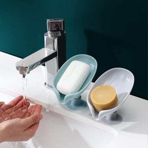 Leaf Shape Soap Box Drain Soap Holder for Bathroom Shower Soap Dish Kitchen Sponge Storage Plate Tray Bathroom Accessories Gadge