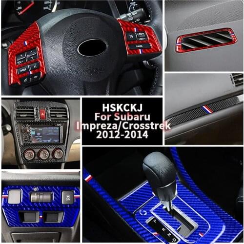For Subaru Impreza WRX STI XV Crosstrek 2012 2013 2014 Carbon Fiber Window Control HeadLight Gear Panel Stickers Car Accessories