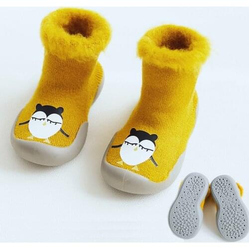 Kids Baby Boy girl Indoor Socks Anti Slip Warm Shoes Sock with Rubber Soles Newborns Toddlers Walking Socks Terry Slippers