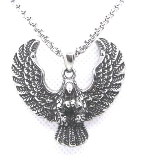 Support Dropship New Design Eagle Pendant 316L Stainless Steel Jewelry Cool Flying Big Bird Pendant