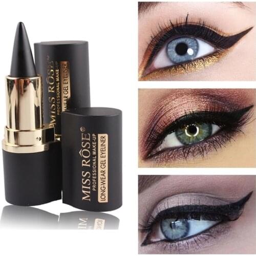 MISS ROSE Black Eyeliner Pen Waterproof Lasting Sweatproof Not Blooming Eyeliner Cosmetics Women Beauty Eye Liner Makeup TSLM1