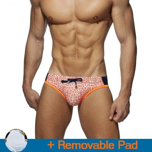 Leopard low waist sexy men swimwear mens swimsuits new quick dry men swimming trunks pool bikinis men swim briefs bathing suit