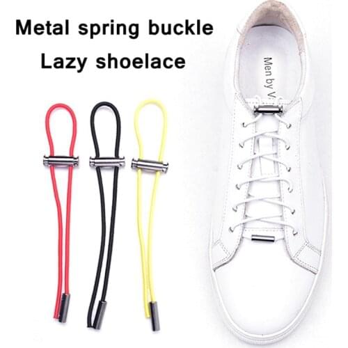 1Pair Round No Tie Shoelace Elastic Locking Shoelaces Quick Lazy Laces Rubber Sneakers Shoelacefor Adults and Kids