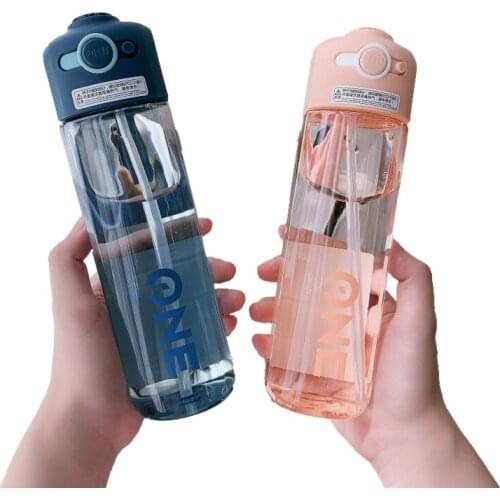 Straw Bottle Water Korean Sports Boys and Girls Water Bottles School Outdoor Tour Pregnant Woman Drinking Plastic Water Bottles