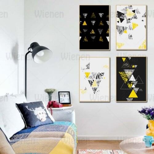 Modern Home Decoration Black White Abstract Geometric Decor Poster Wall Art Canvas Painting Print Minimalist Wall Picture Unfram