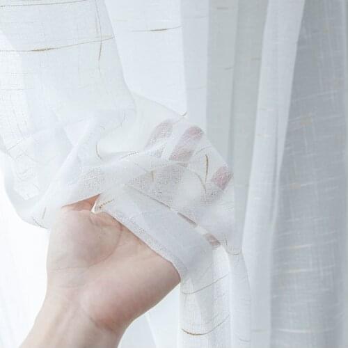 Modern white bedroom window Sheer curtains voile finished custom balcony living room curtain cloth