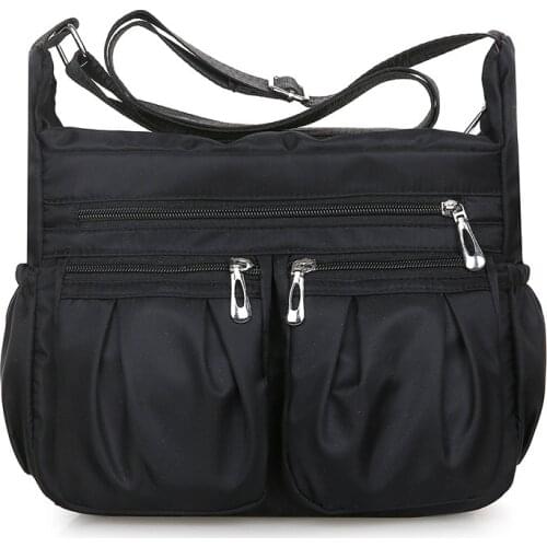 Double Pocket Oxford Shoulder Bag Women Large Capacity Crossbody Bag Waterproof Messenger Handbag Multiple Travel Lady Pouch sac