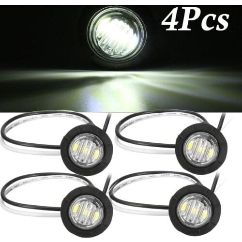 12/24V Lights 4pcs LED Button Lamps Marker Mini Round White New Practical