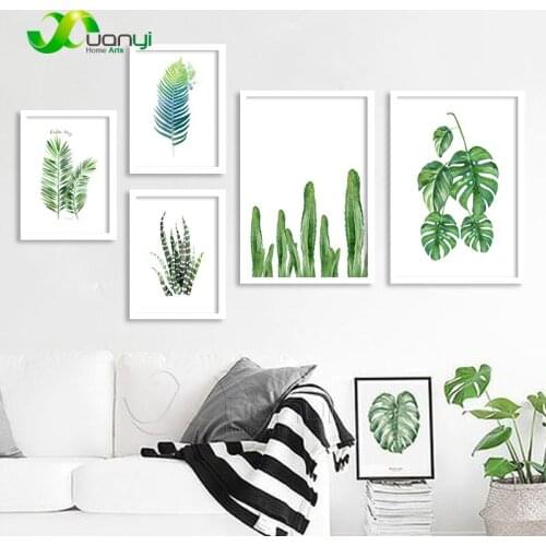 1 Pcs Tropical Plant Leaves Cuadro Nordic Plants Poster Modern Nordic Art Prints Painting Wall Pictures For Kids Room Unframed