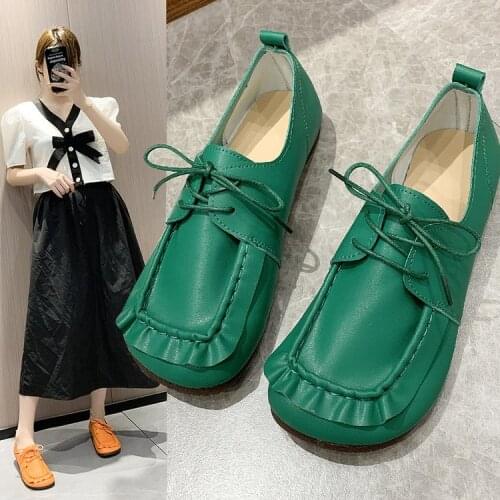 Shoes Woman 2021 Round Toe Soft Female Footwear Loafers With Fur Casual Sneaker Shallow Mouth Autumn New Moccasin Dress