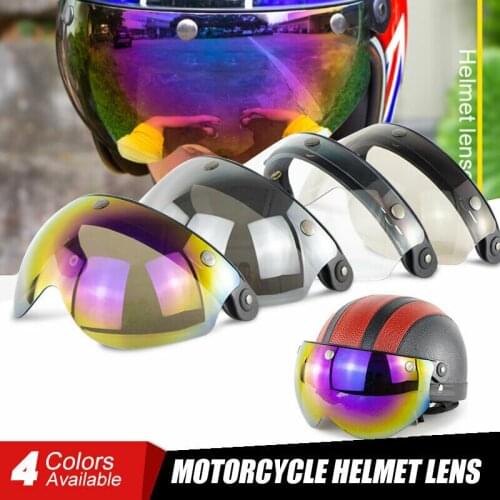 Universal 3 Snap-Button Visor for 3/4 Open Face Motorcycle Helmet Wind Shield Flip Up Universal 3-Snap fitment