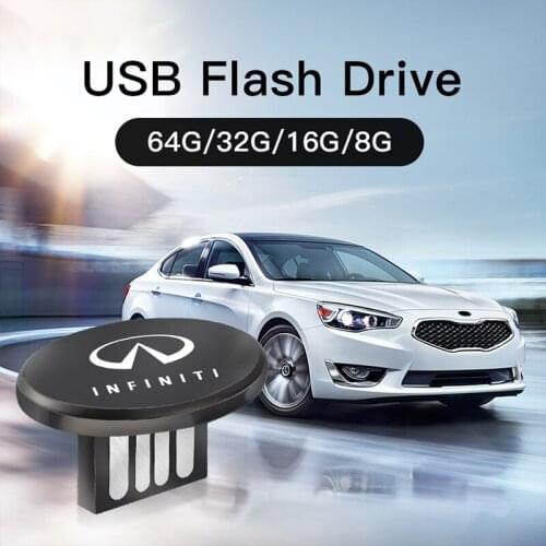 Car Logo Invisible Mini Metal USB Flash Drives Tiny Flash Card Music U Disk Universal For Infiniti Q70L Q50 QX30 QX50 FX35 G37