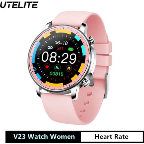 UTELITE V23 Smart Watch Women Full Round Screen Heart Rate Monitorin IP67 Waterproof Men Watches Fitness Tracker For Android IOS