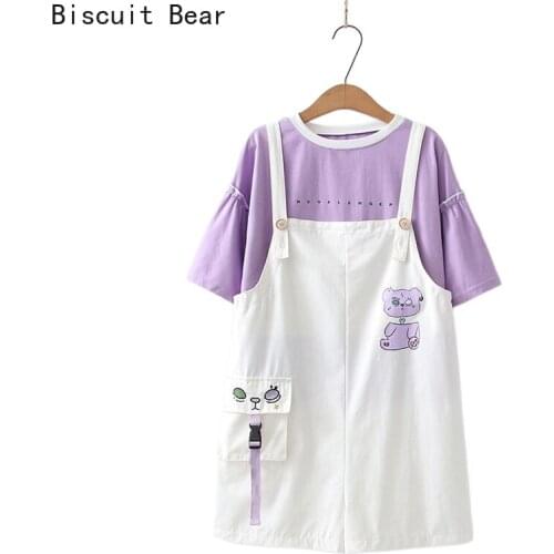 Women Summer Clothing 2021 Shorts Sets Cartoon Print Pocket Overalls And O-neck Cotton T Shirts Female Casual 2 Piece Set