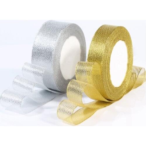 1''25mm (22 meters/roll) Gold/Silver Onions Ribbon DIY Craft Decor Wedding Party Decoration Gift Wrapping Scrapbooking Supplies