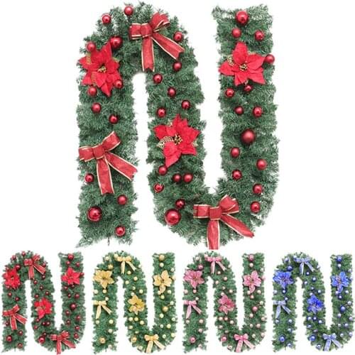 1pc Simulation Plants Fashion Christmas Garland Artificial 9ft Xmas Garland Festival Garland Party Supplies For Christmas